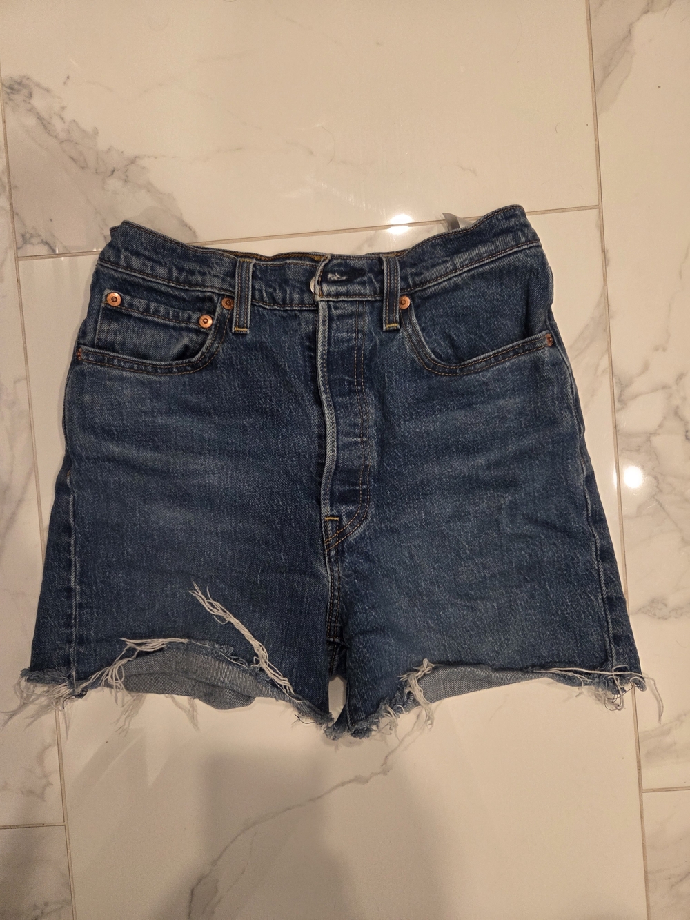 Levi's Ribcage Distressed Cutoff Jean Shorts